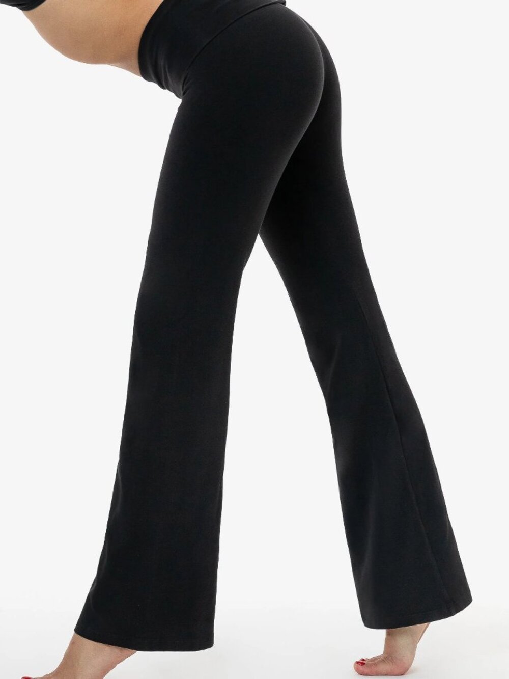 Los Angeles Apparel Garment Dye Cotton Spandex Yoga Leggings Black Small